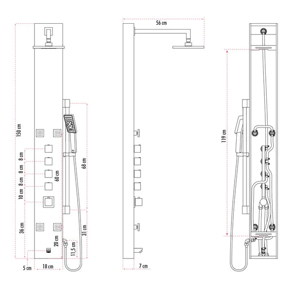 Akuaplus Nora Thermostatic Shower Panel