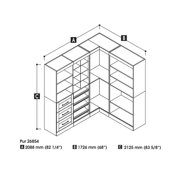 Bestar Boutique Corner Closet