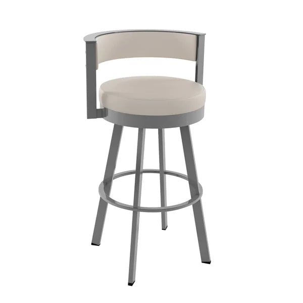 Amisco Browser Grey Frame with Cream Bar or Counter Stool