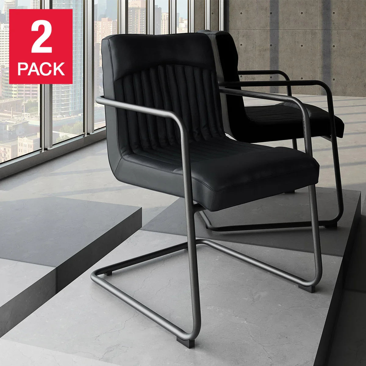 Nella Top Grain Leather Armchair, 2-pack