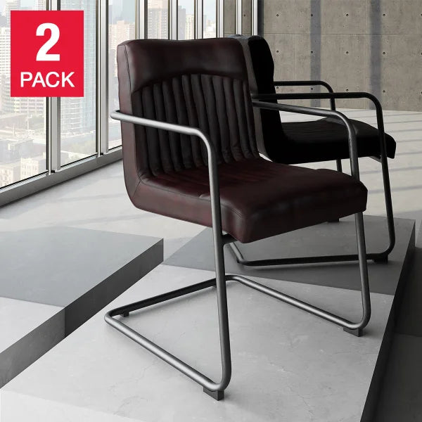 Nella Top Grain Leather Armchair, 2-pack