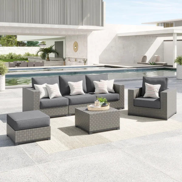 Soho 6-piece Patio Sectional Conversation Set