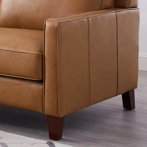 West Park Top Grain Leather Modern Sofa and Chair