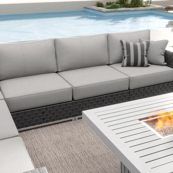 Soho 10-piece Patio Sectional Conversation Set with Fire Table