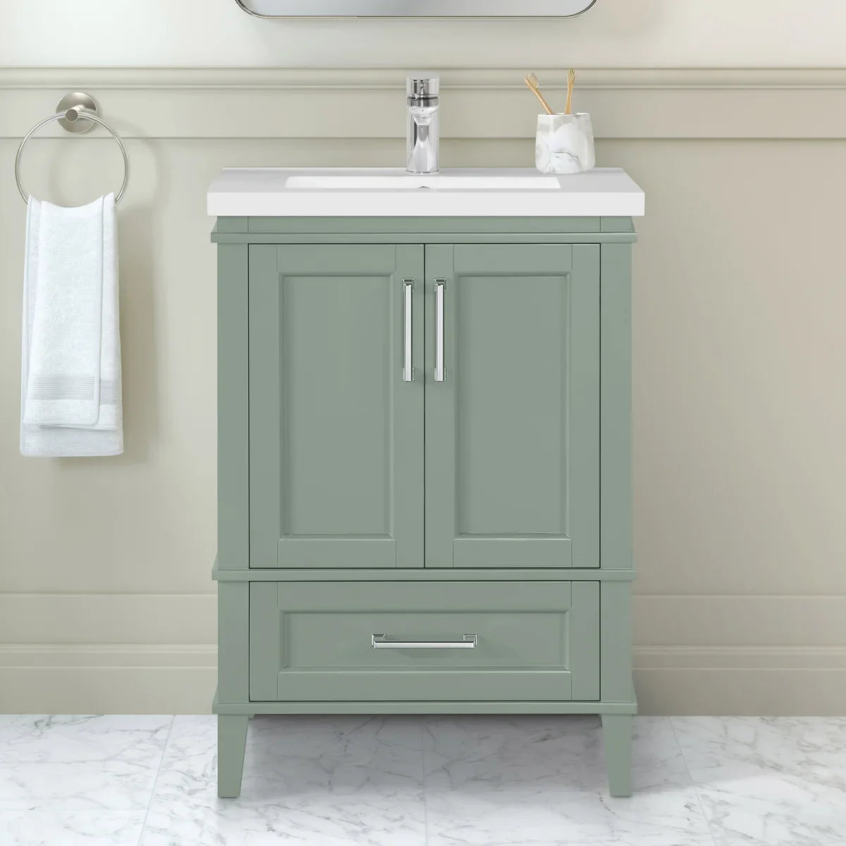 OVE Decors Navata 24 in. Vanity With White Ceramic Top