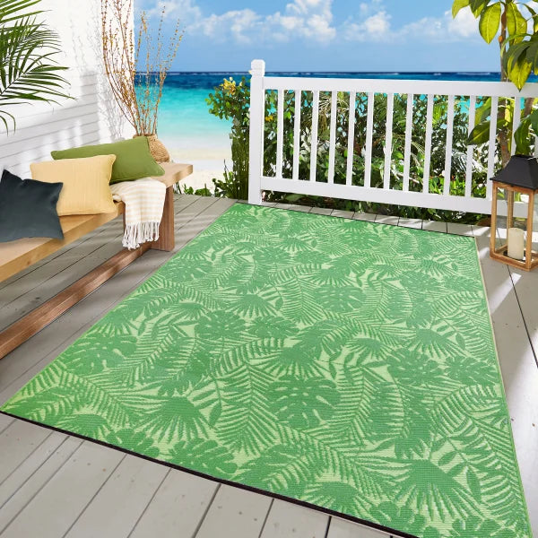 Viana Bahamas Collection Palms Indoor/Outdoor Reversible Area Rug