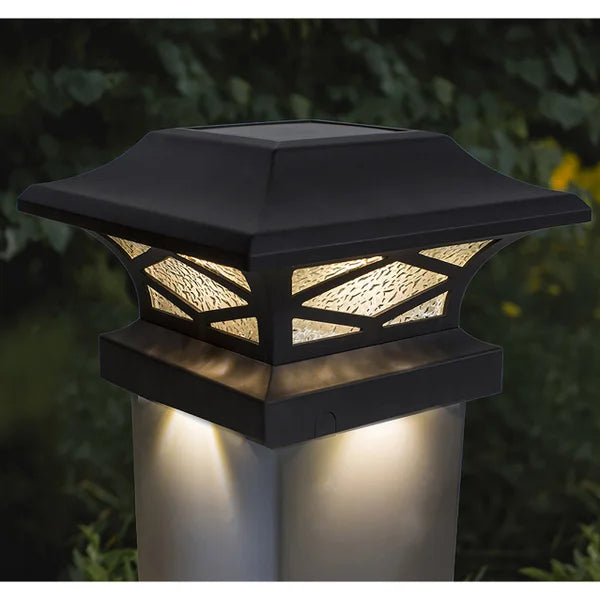 Classy Caps Kingsbridge Dual Lighting Solar Post Cap, 2-pack