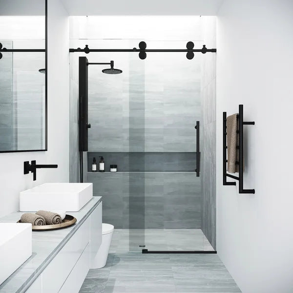 VIGO Elan Adjustable Frameless Sliding Glass Shower Door