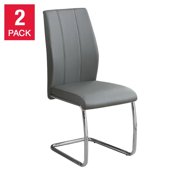 Geri Contemporary Dining Chair, 2-pack with Chrome Frame