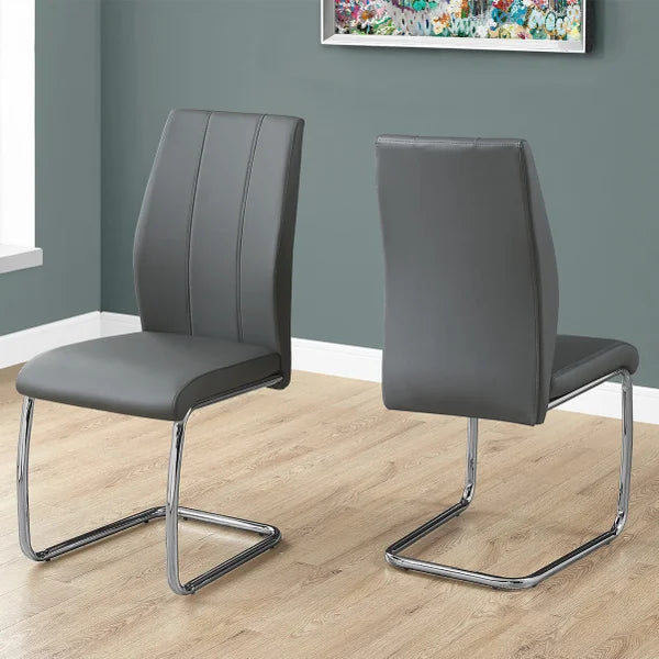 Geri Contemporary Dining Chair, 2-pack with Chrome Frame