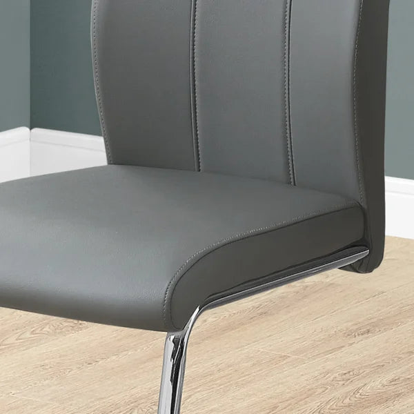 Geri Contemporary Dining Chair, 2-pack with Chrome Frame