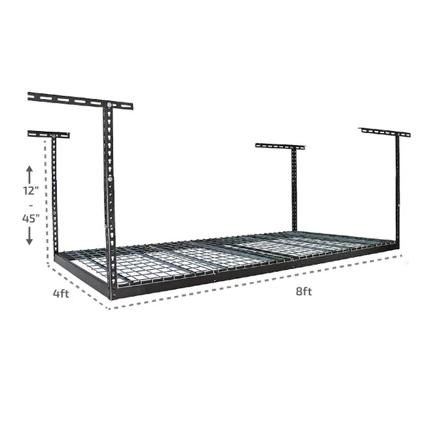 SafeRacks 4 ft. × 8 ft. Overhead Garage Storage Rack and Accessory Kit