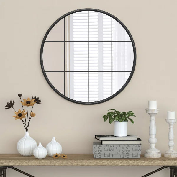 Appollo Harlow Modern 71 cm (28 in.) Round Window Metal Framed Mirror