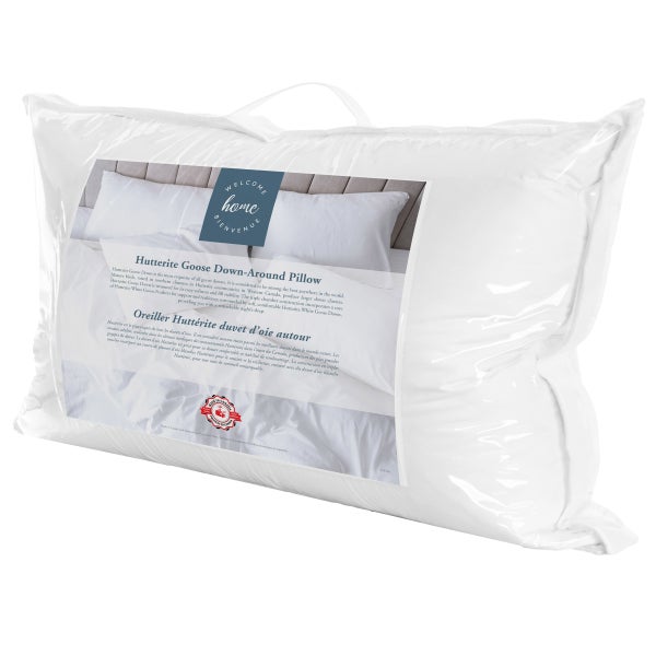 Welcome Home Hutterite White Goose Down Around Pillow
