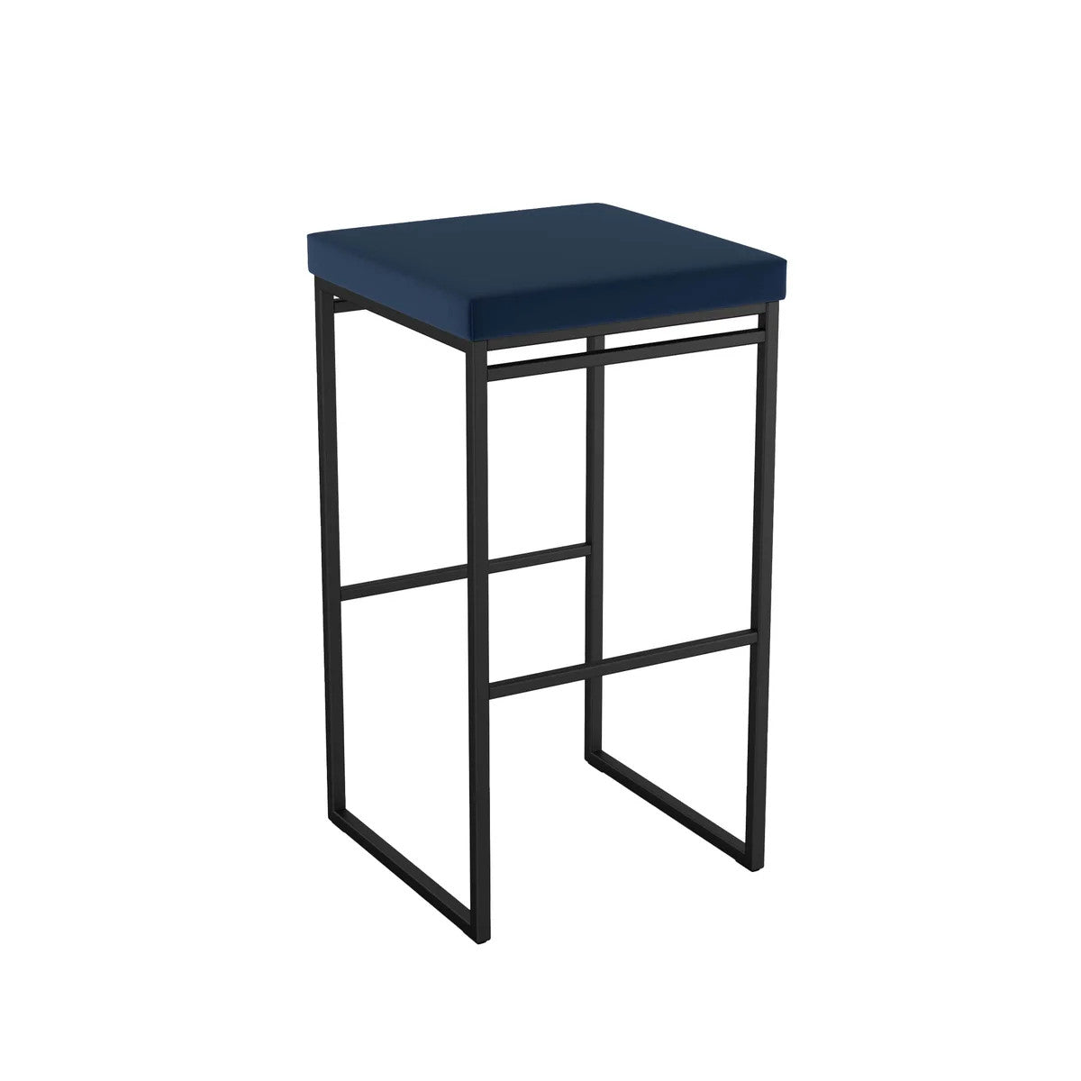 Amisco Easy Modern Counter Stool Blue Seat and Black Base