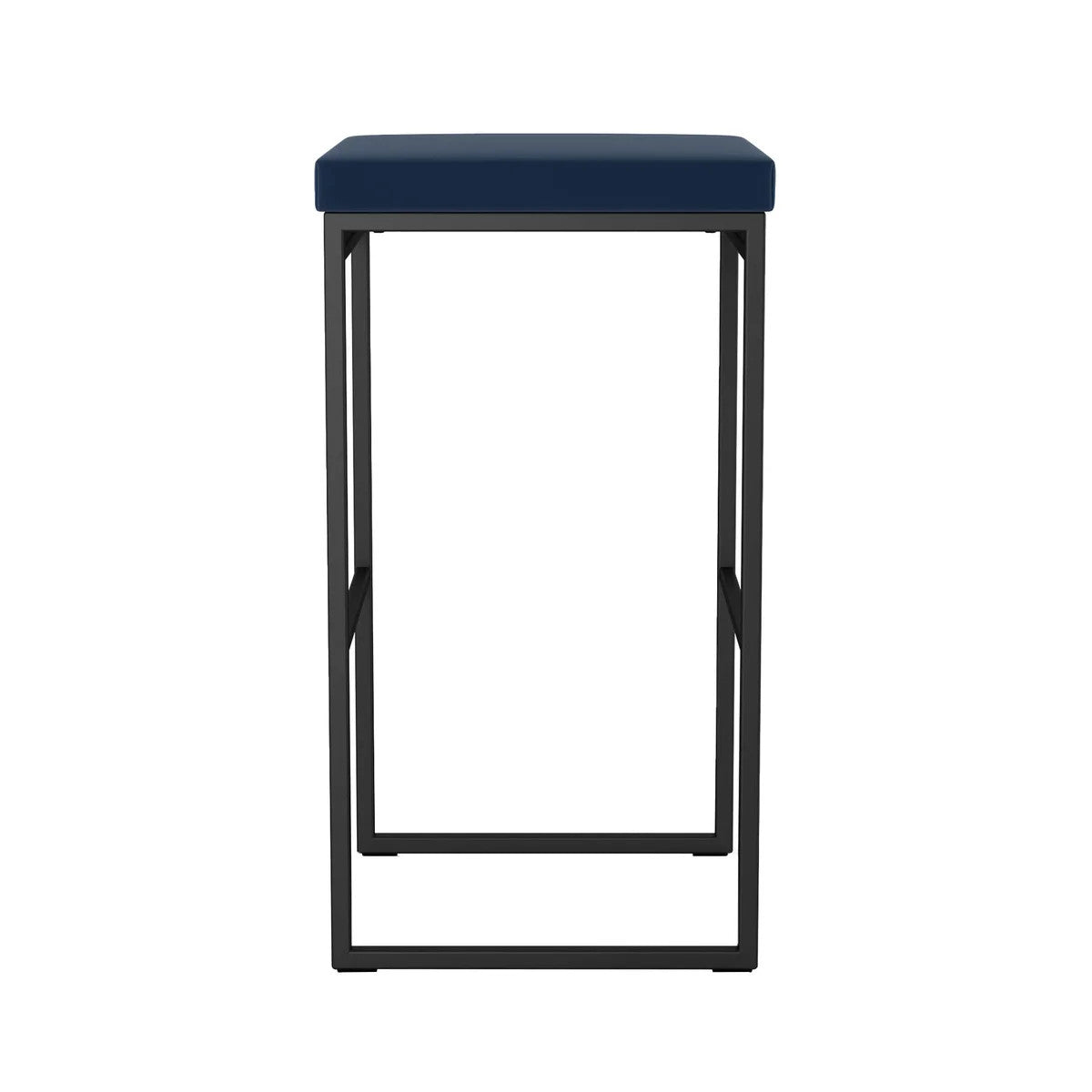 Amisco Easy Modern Counter Stool Blue Seat and Black Base