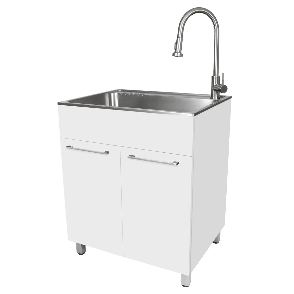 Transform 28 in. All in One Utility Sink with Cabinet and Stainless Steel Faucet