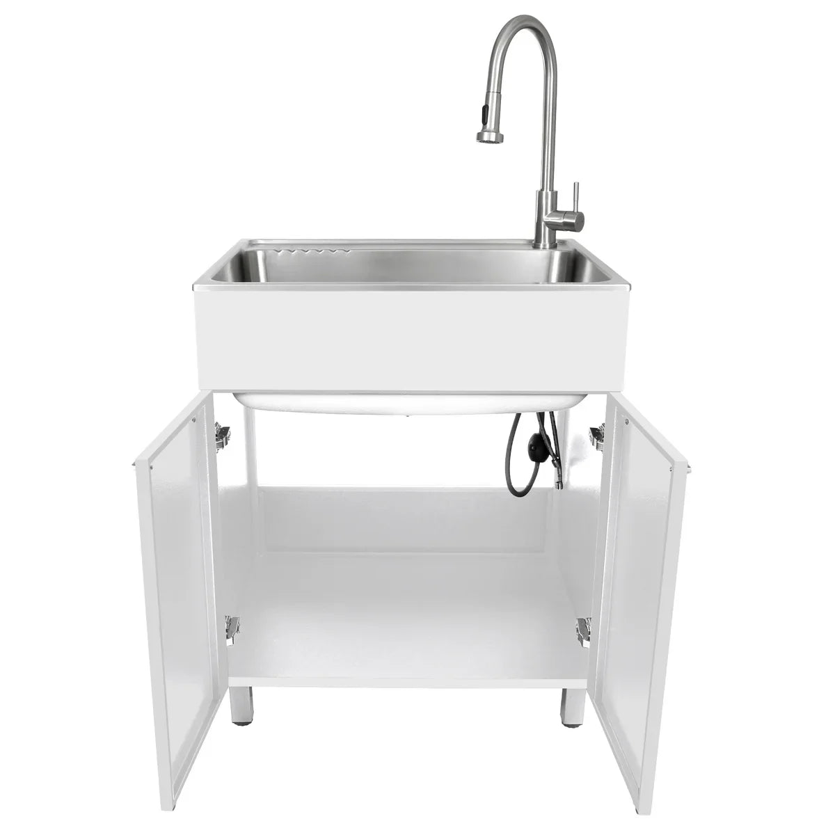 Transform 28 in. All in One Utility Sink with Cabinet and Stainless Steel Faucet