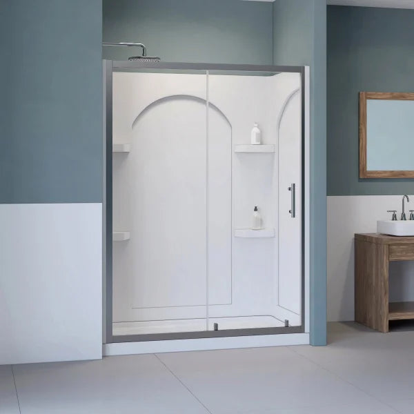 Appollo Marina 60 in. × 32 in. Acrylic Alcove Shower Kit with Base, Walls and Door