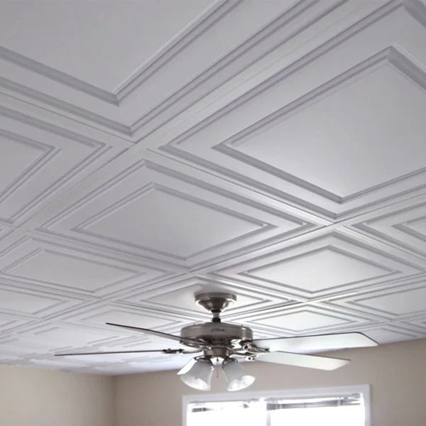 Ceilume Stratford White 2ft x 2ft Suspended Ceiling Tiles