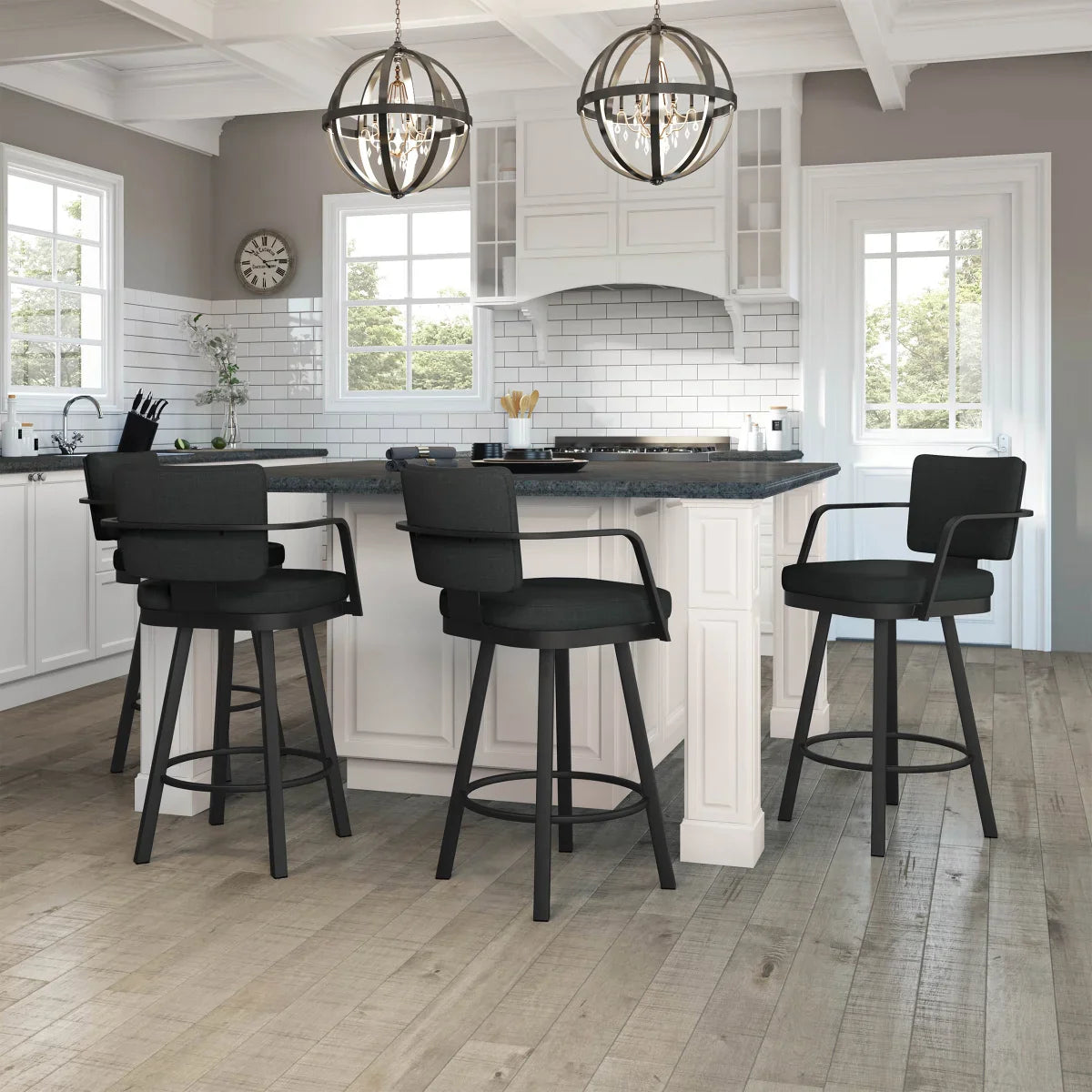 Amisco Thea Black Base Bar or Counter Stool
