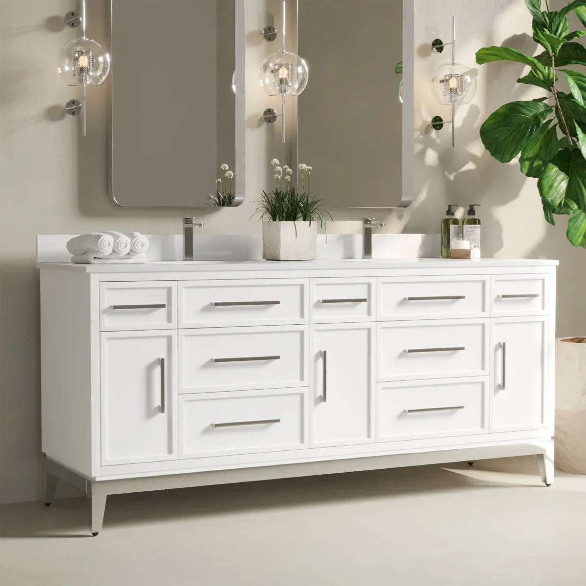 Forestmade Barrington Vanity with Quartz Top in White