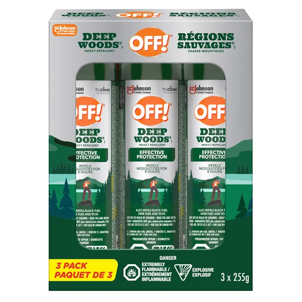 OFF! Deep Woods Insect, Mosquito and Tick Repellent, 3 x 255 g
