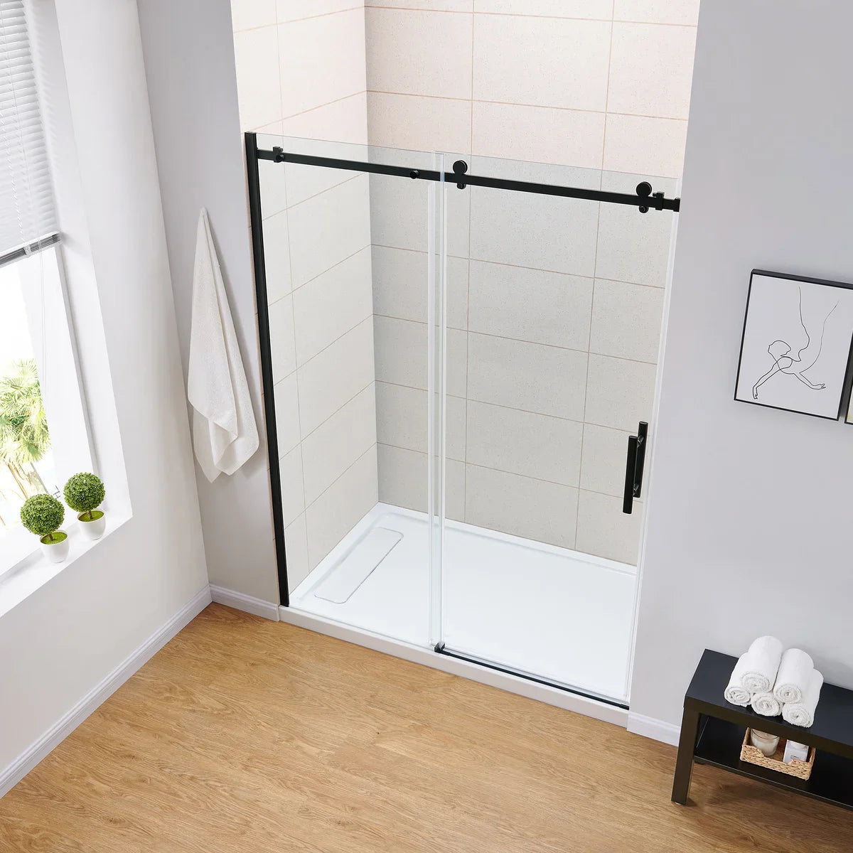 OVE Decors Kelsey 60 in. Sliding Glass Shower Door with Hardware