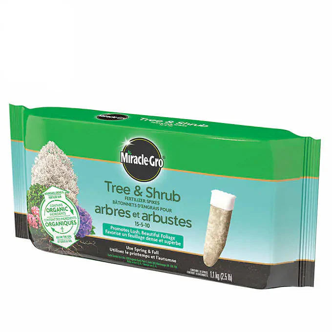Miracle-Gro Tree & Shrub Fertilizer Spikes 15-5-10, 4 packs of 10