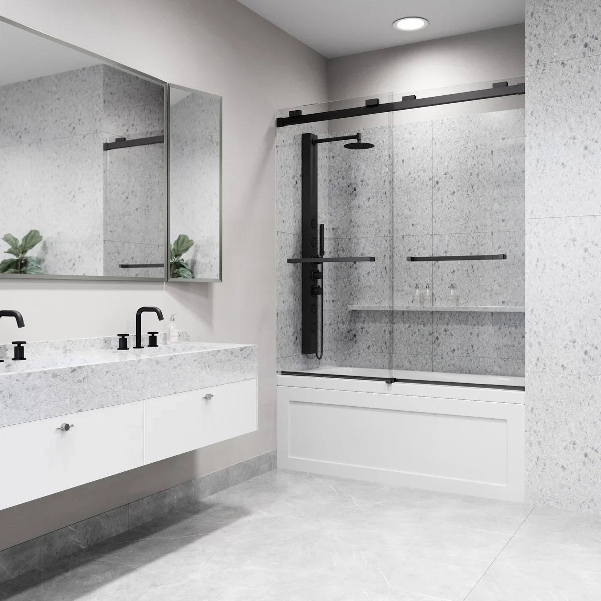 VIGO Houston Frameless Sliding Tub Door