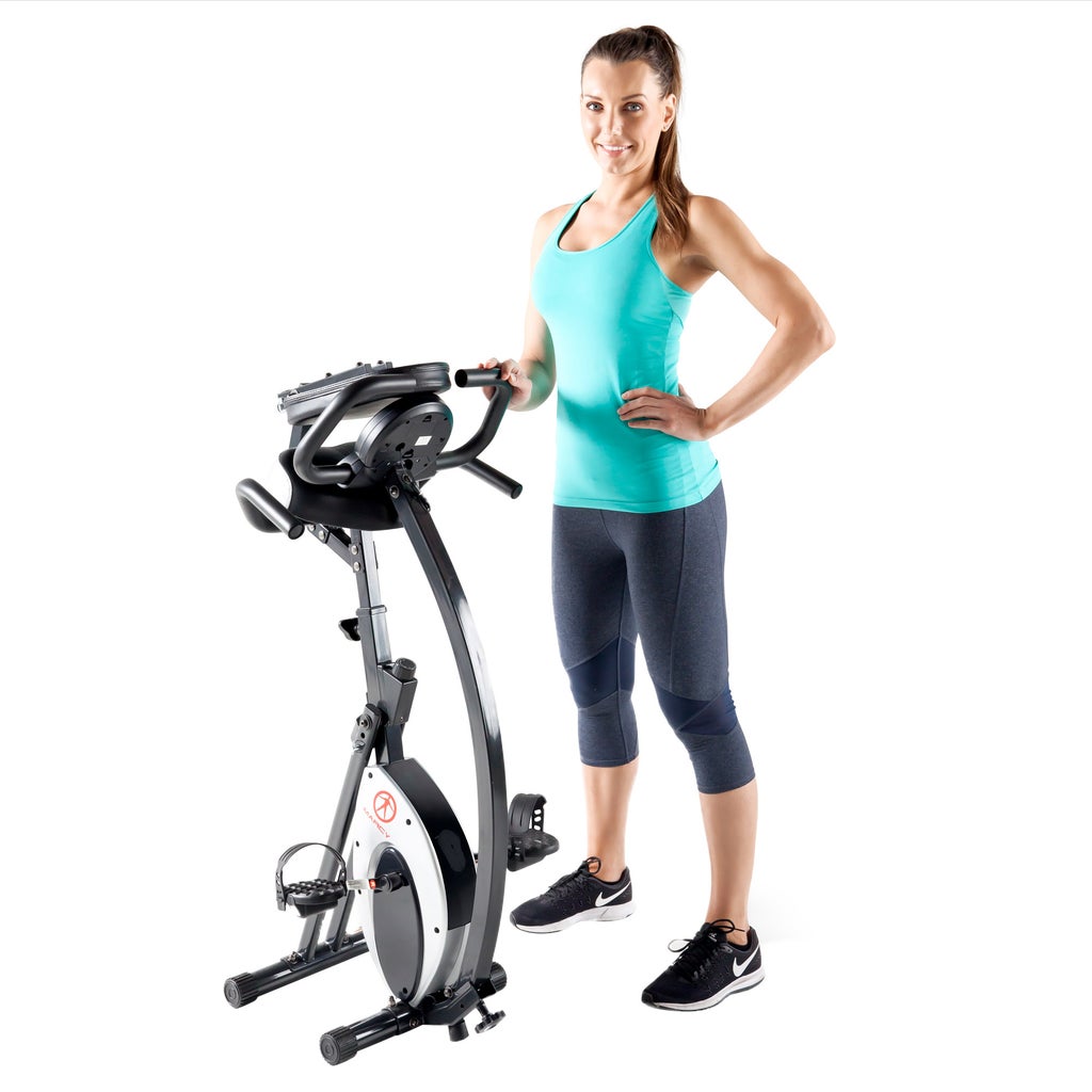 Marcy Foldable Exercise Bike with High-back Seat