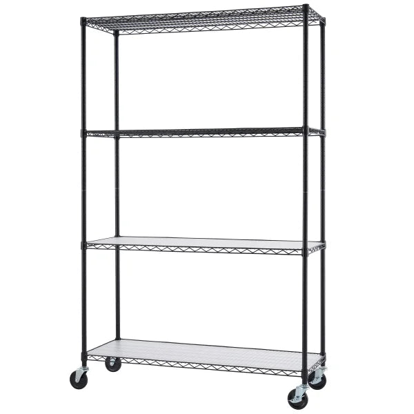 Trinity NSF 4-tier Black Wire Shelving Rack