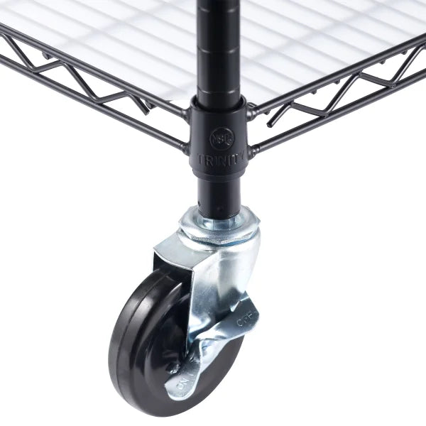 Trinity NSF 4-tier Black Wire Shelving Rack