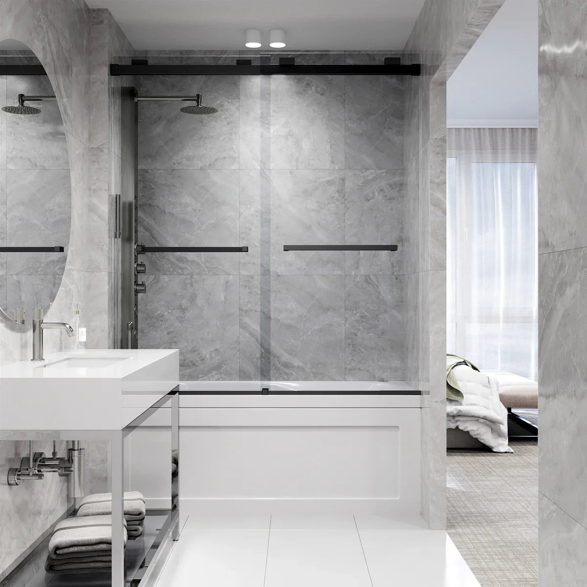 VIGO Houston Frameless Sliding Tub Door