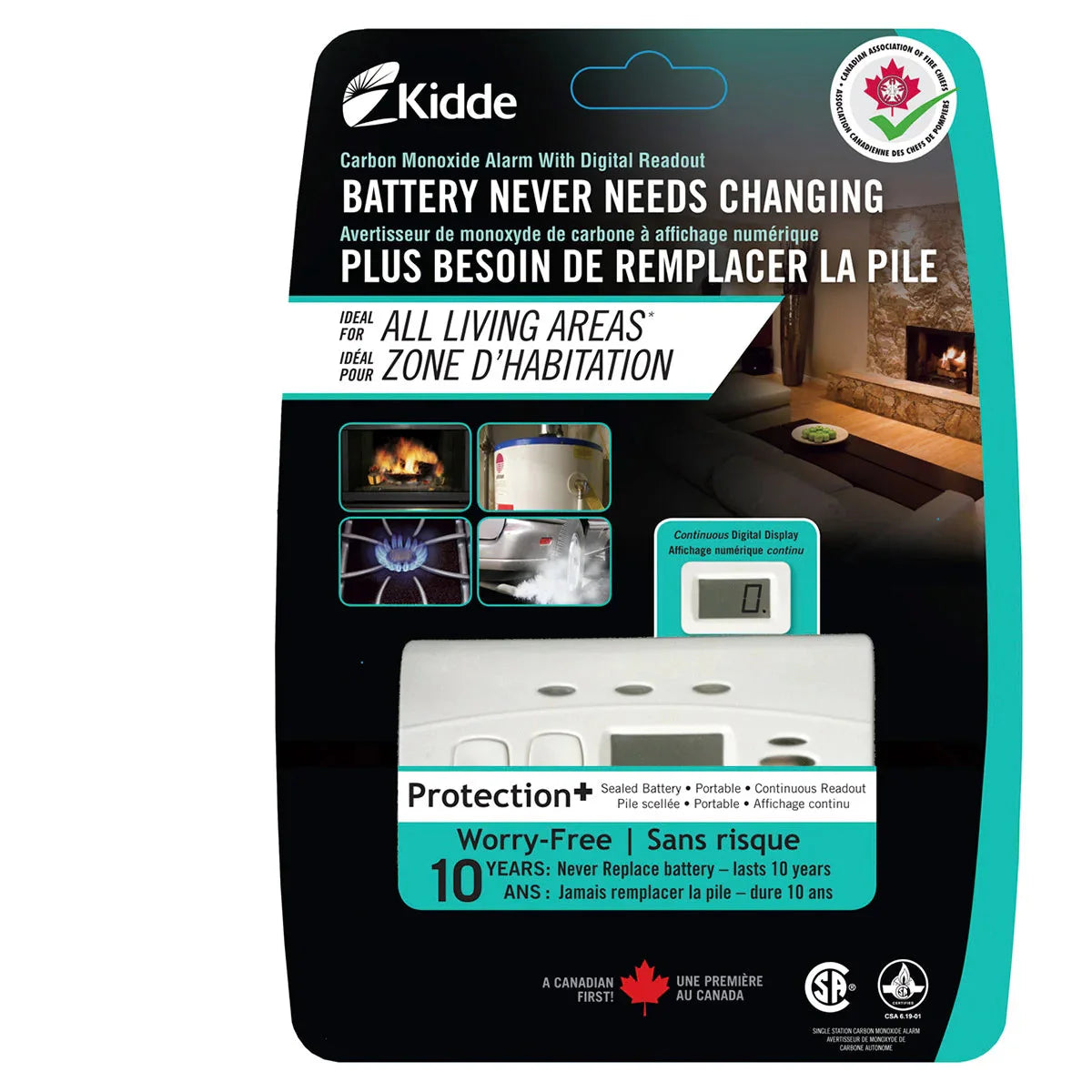 Kidde 10-year Battery Operated Carbon Monoxide Alarm, 2-pack