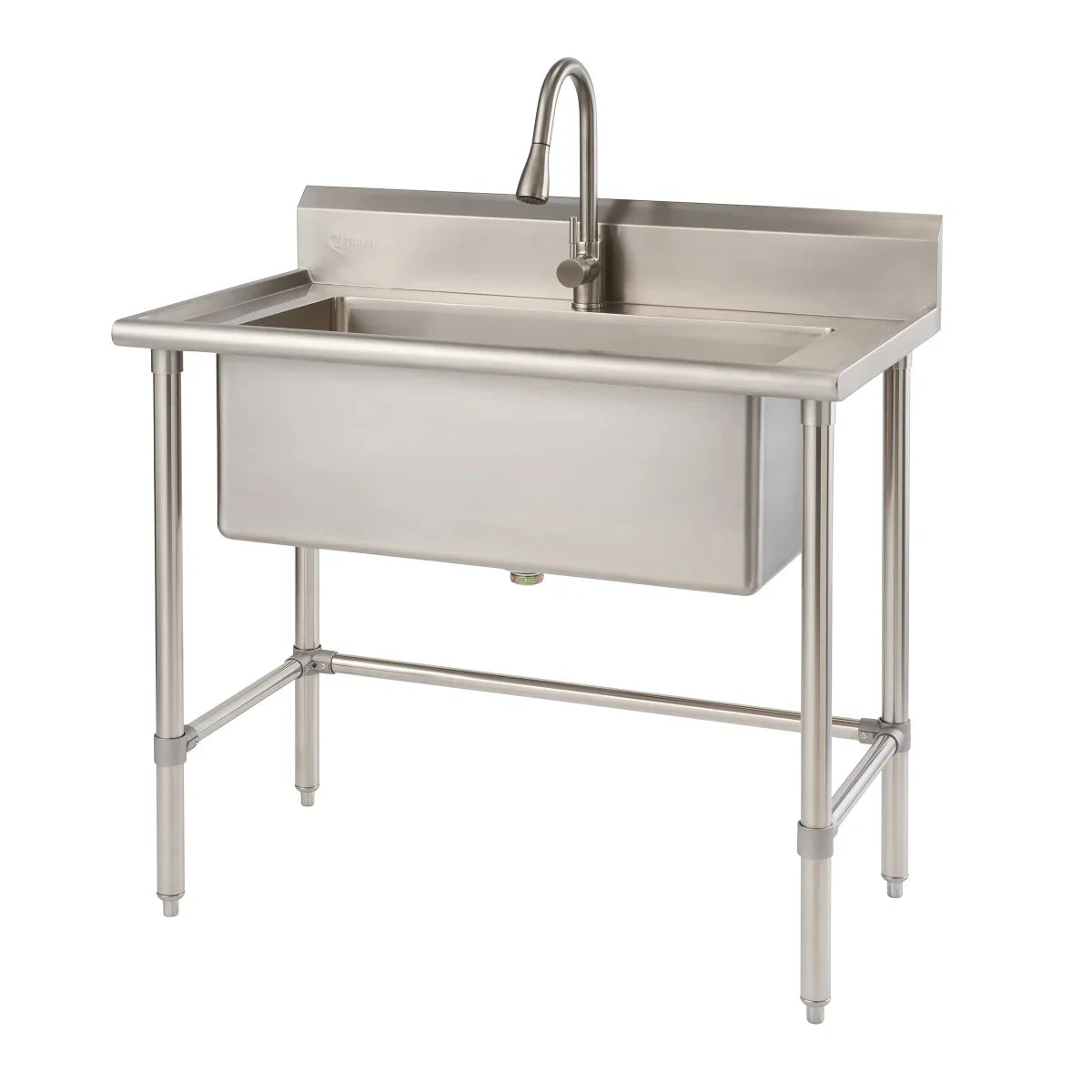 TRINITY 32 in. x 16 in. Stainless-steel Utility Sink with Pullout Faucet