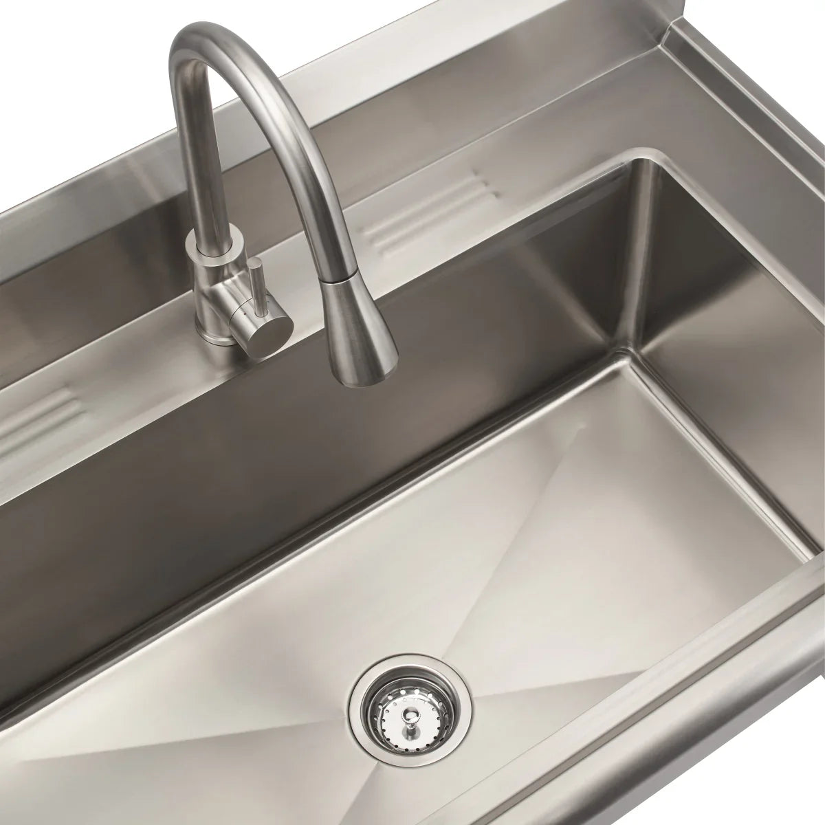 TRINITY 32 in. x 16 in. Stainless-steel Utility Sink with Pullout Faucet