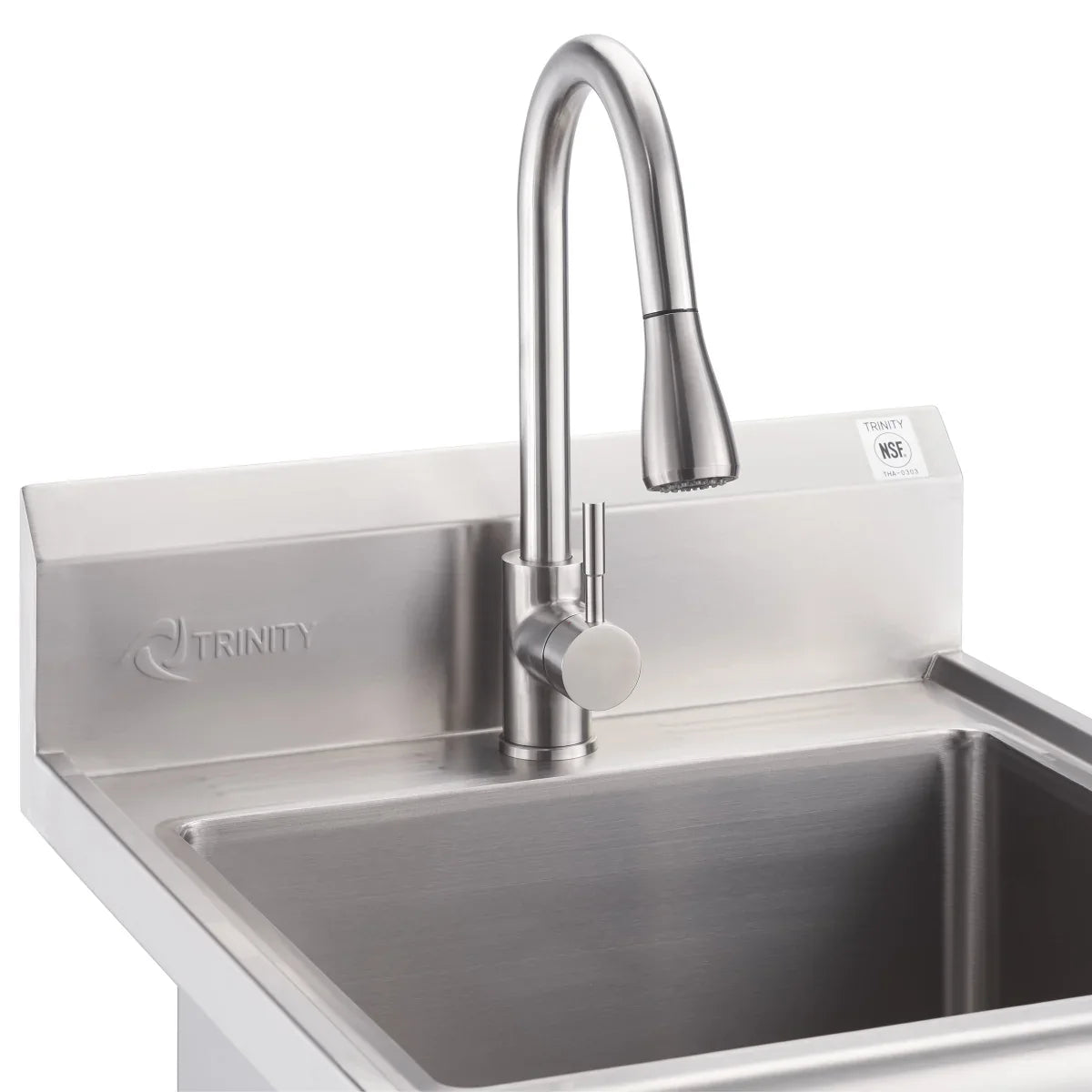 TRINITY Stainless Steel Utility Sink with Pull-out Faucet