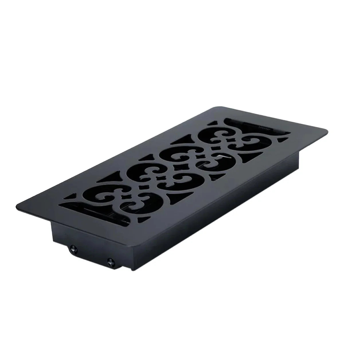 Manor House Black Low Profile Scroll Design Floor Registers, 4-pack