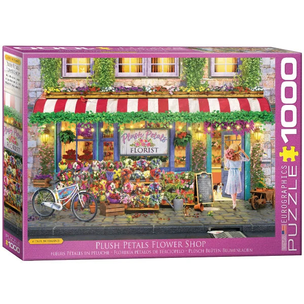 Eurographics 2 PK Puzzle Set Store Fronts Florist and Ice Cream Van 1000 pc