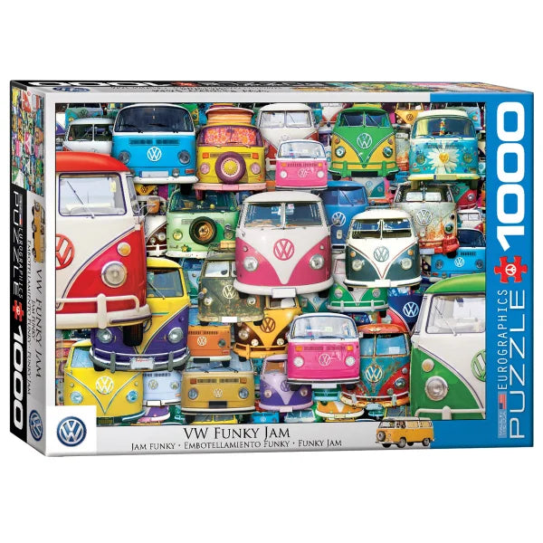 Eurographics 2 PK Puzzle Set Volkswagen Collection Beetle Love and Funky Jam 1000 pc