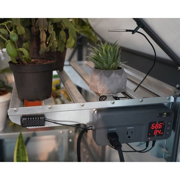 Canopia by Palram Greenhouse 1500 W Portable Splash Resistant Fan Heater with Digital Thermostat