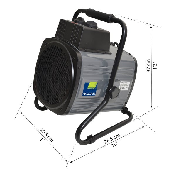 Canopia by Palram Greenhouse 1500 W Portable Splash Resistant Fan Heater with Digital Thermostat