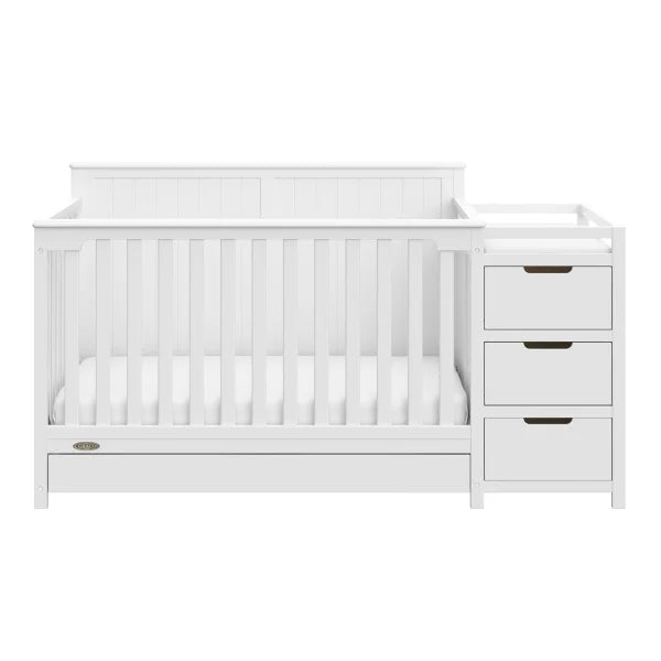 Graco Hadley 5-in-1 Convertible Crib and Changer with Drawer, White