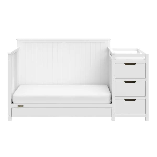 Graco Hadley 5-in-1 Convertible Crib and Changer with Drawer, White