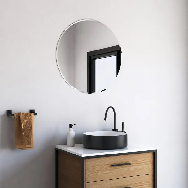 Appollo Avia Modern 60.9 cm (24 in.) Round Frameless Beveled Mirror