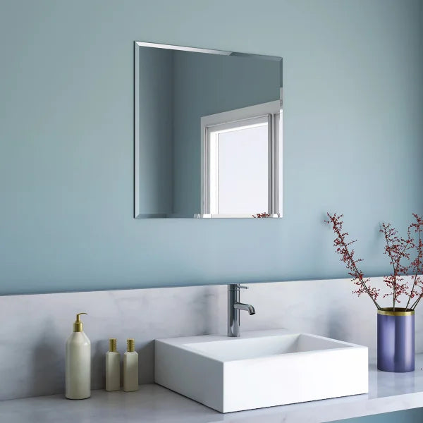Appollo Summer Modern 61 cm (24 in.) Square Frameless Beveled Mirror
