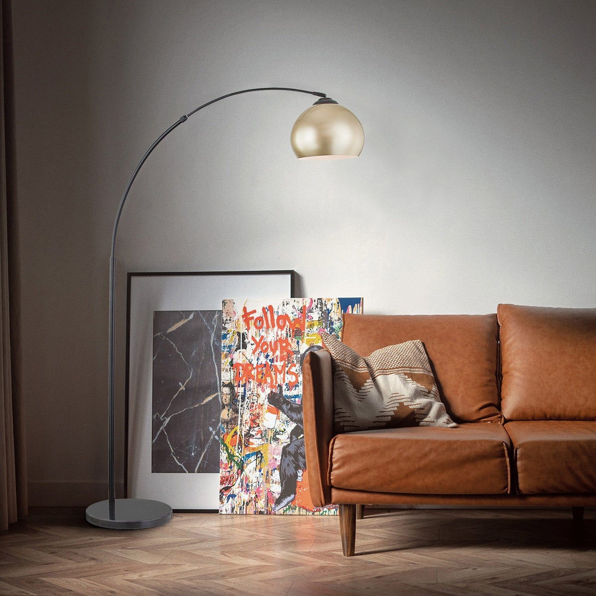 L2 Marston Modern Metal Dome Arc Lamp