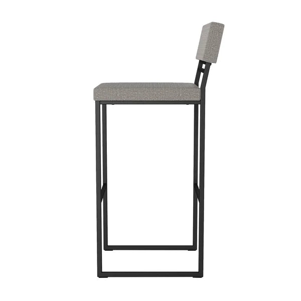 Amisco Everly Modern Stool, Grey Seat and Black Base