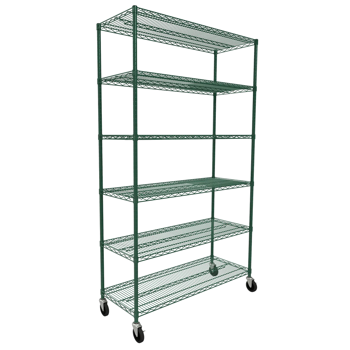 Epoxy Zinc Wire Rack 6 Shelves, 76" High